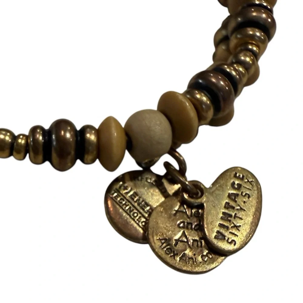 Alex and Ani Vintage Sixty-Six Dune Beaded Wrap Bangle Bracelet